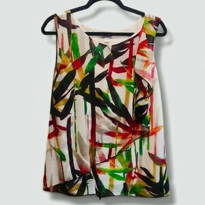 Worthington Colorful Abstract Tank Top